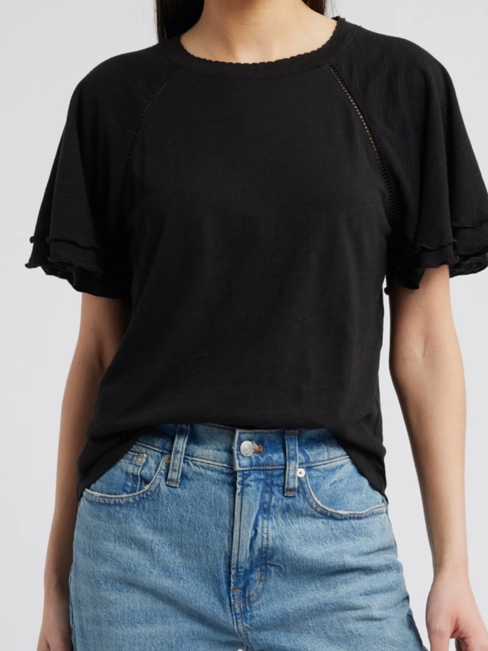 Wit & Wisdom Flutter Sleeve Women's Top NWT Size Small